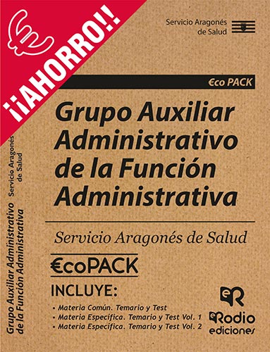 €coPack Grupo Auxiliar Administrativo de la Función Administrativa del Servicio Aragonés de Salud rodio