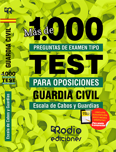 Guardia Civil más de 1.000 preguntas de examen tipo test Rodio